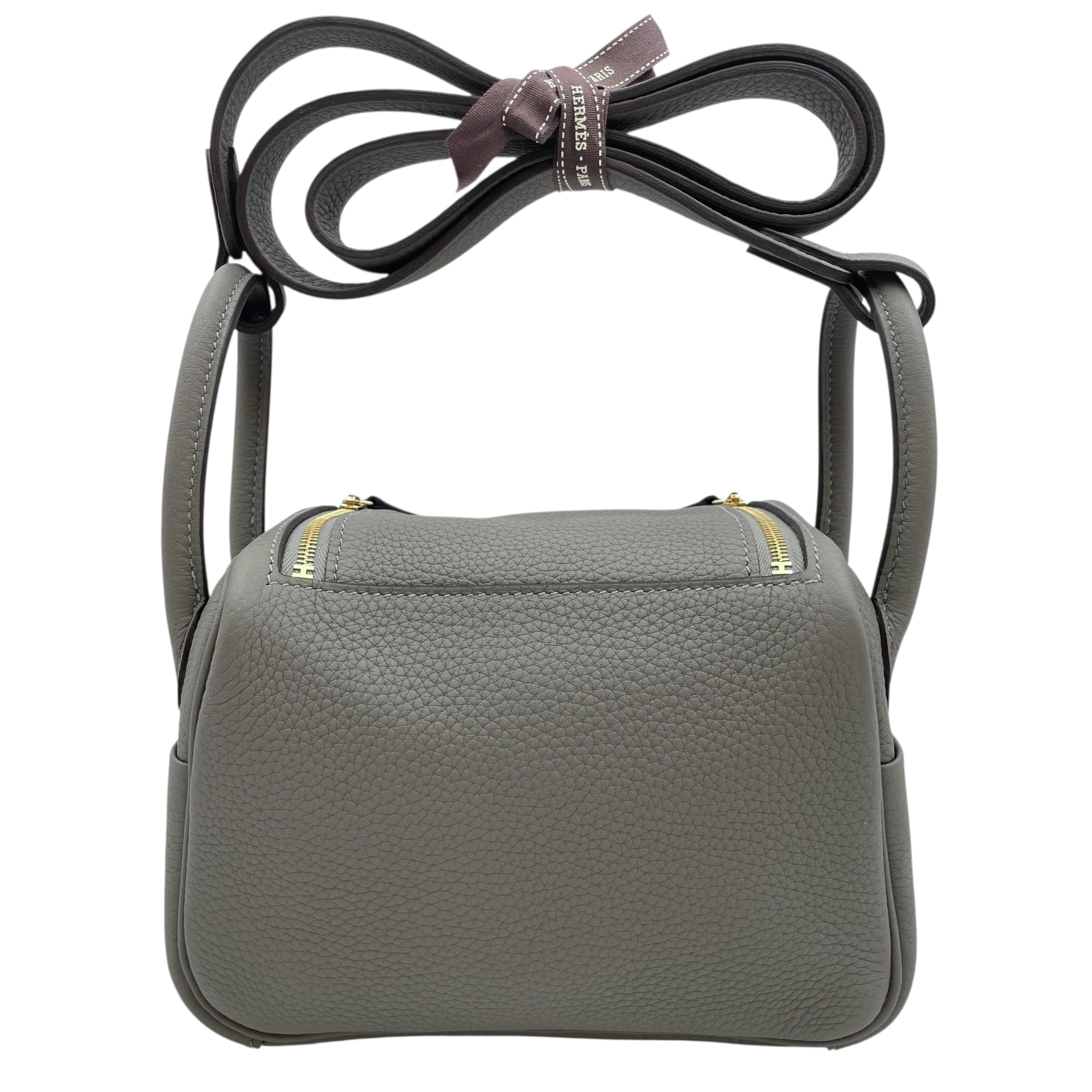 Lindy Mini Gris Meyer in Clemence, Gold hardware