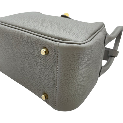 Lindy Mini Gris Meyer in Clemence, Gold hardware
