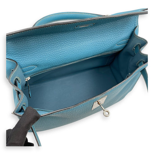 Sellier Kelly 32 Blue Jean in Togo, Palladium hardware