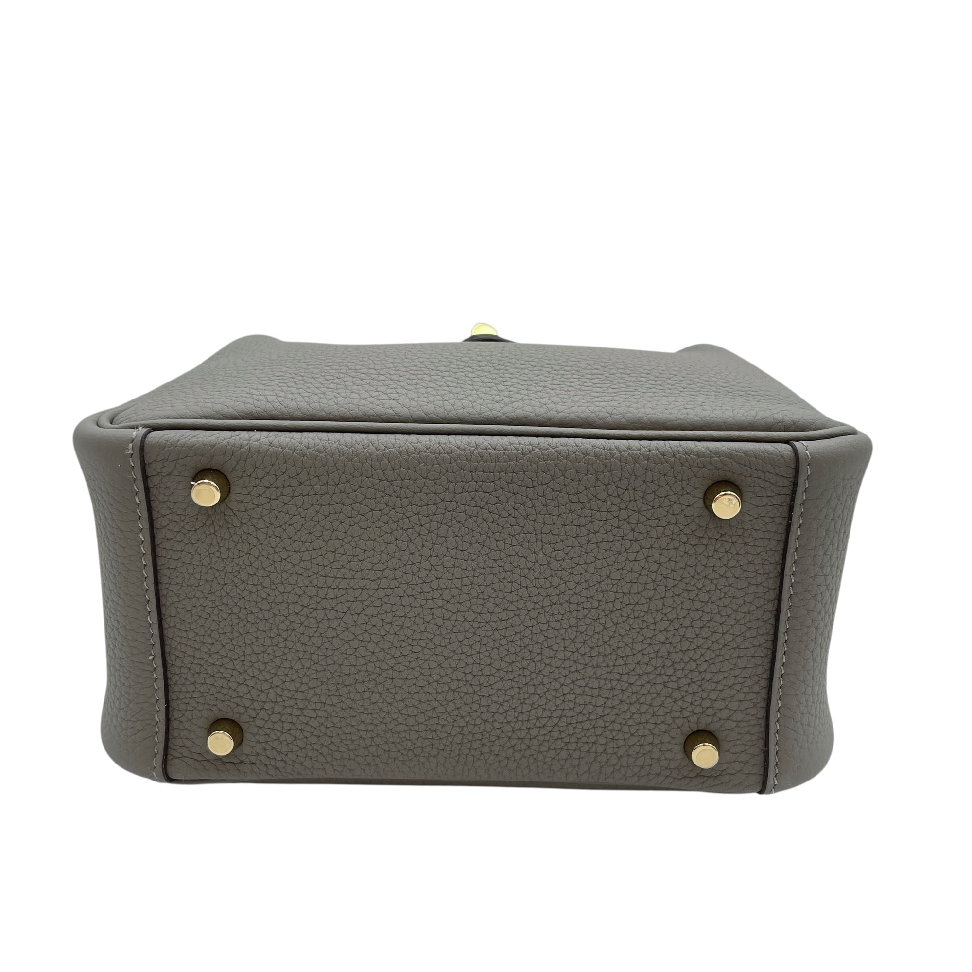 Lindy Mini Gris Meyer in Clemence, Gold hardware