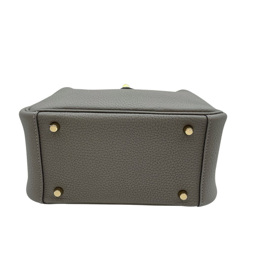 Lindy Mini Gris Meyer in Clemence, Gold hardware