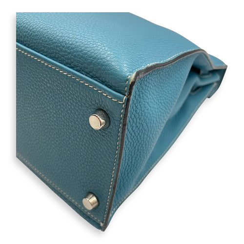Sellier Kelly 32 Blue Jean in Togo, Palladium hardware