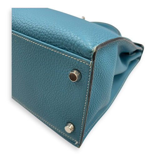 Sellier Kelly 32 Blue Jean in Togo, Palladium hardware
