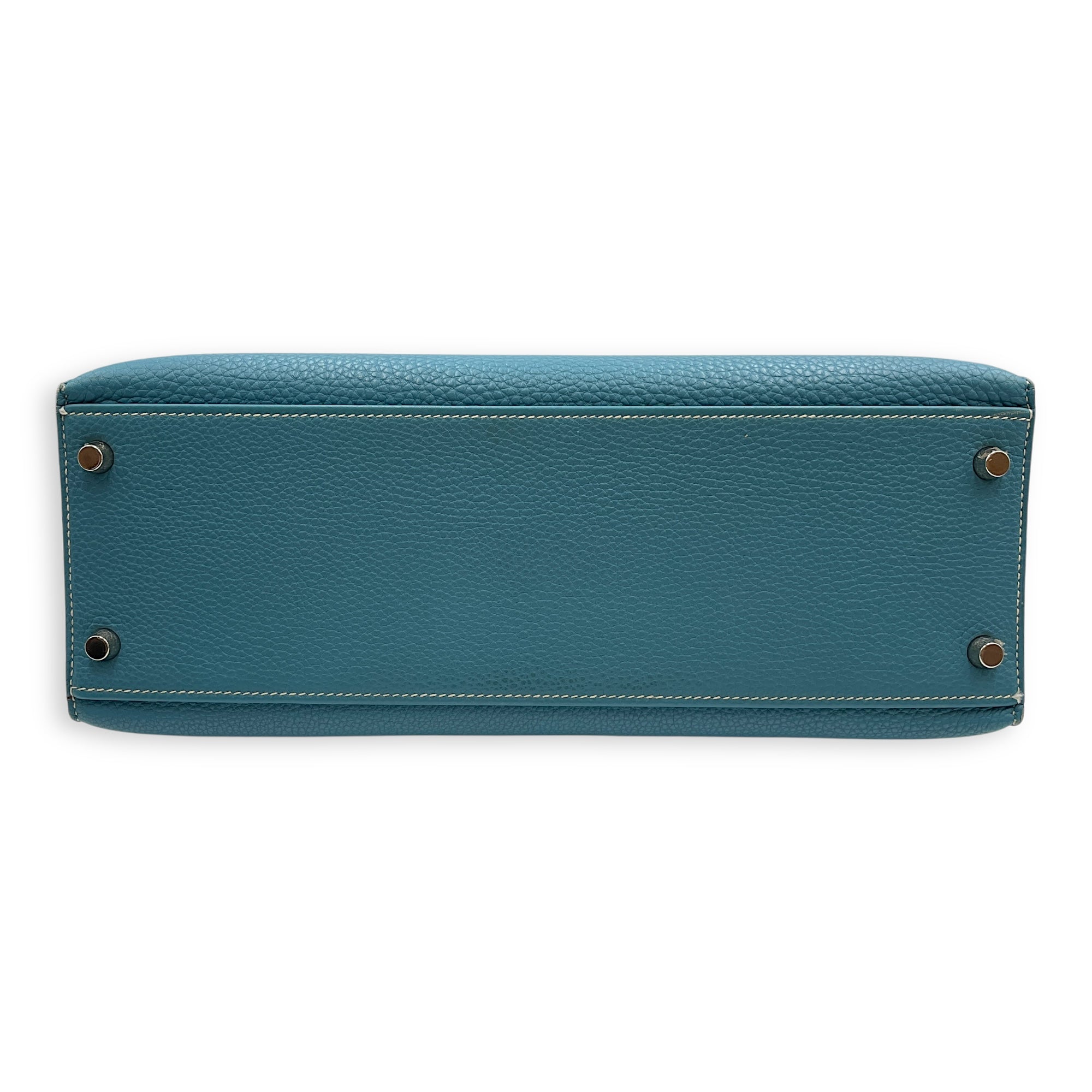 Sellier Kelly 32 Blue Jean in Togo, Palladium hardware