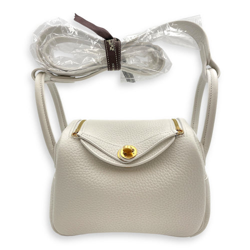 Lindy II Mini White in Clemence, Gold hardware