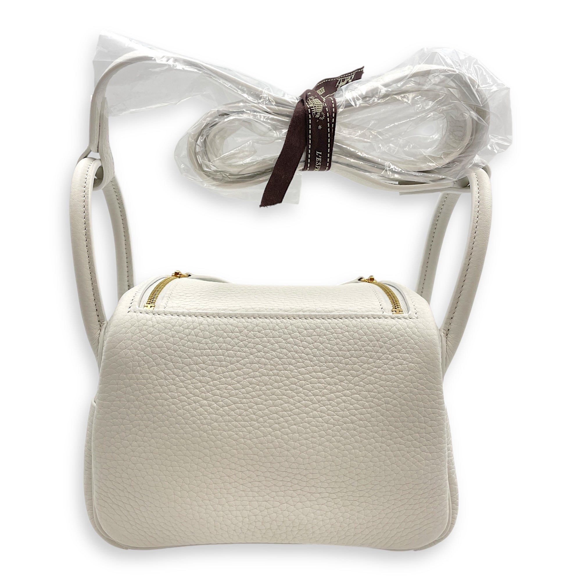 Lindy II Mini White in Clemence, Gold hardware
