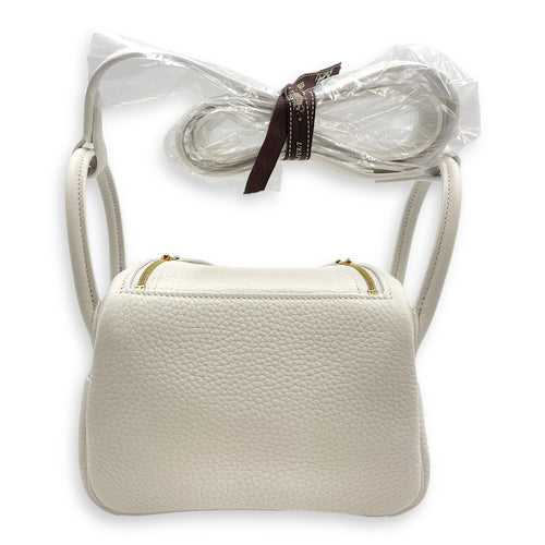 Lindy II Mini White in Clemence, Gold hardware