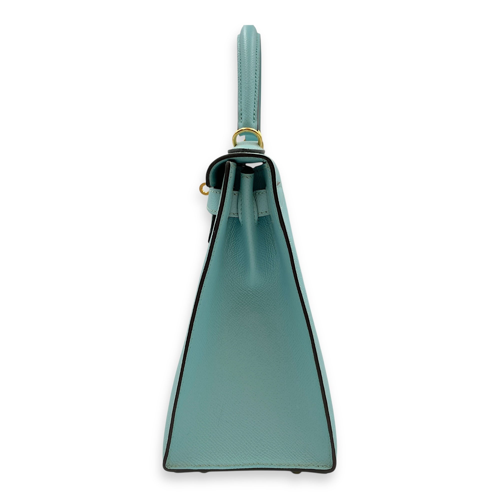 Sellier Kelly 28 Blue Atoll in Epsom, Gold hardware