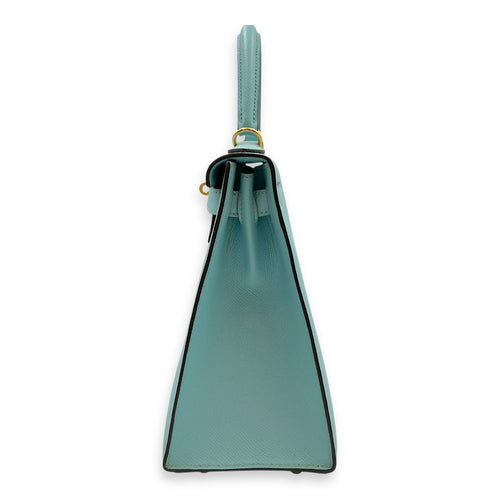 Sellier Kelly 28 Blue Atoll in Epsom, Gold hardware