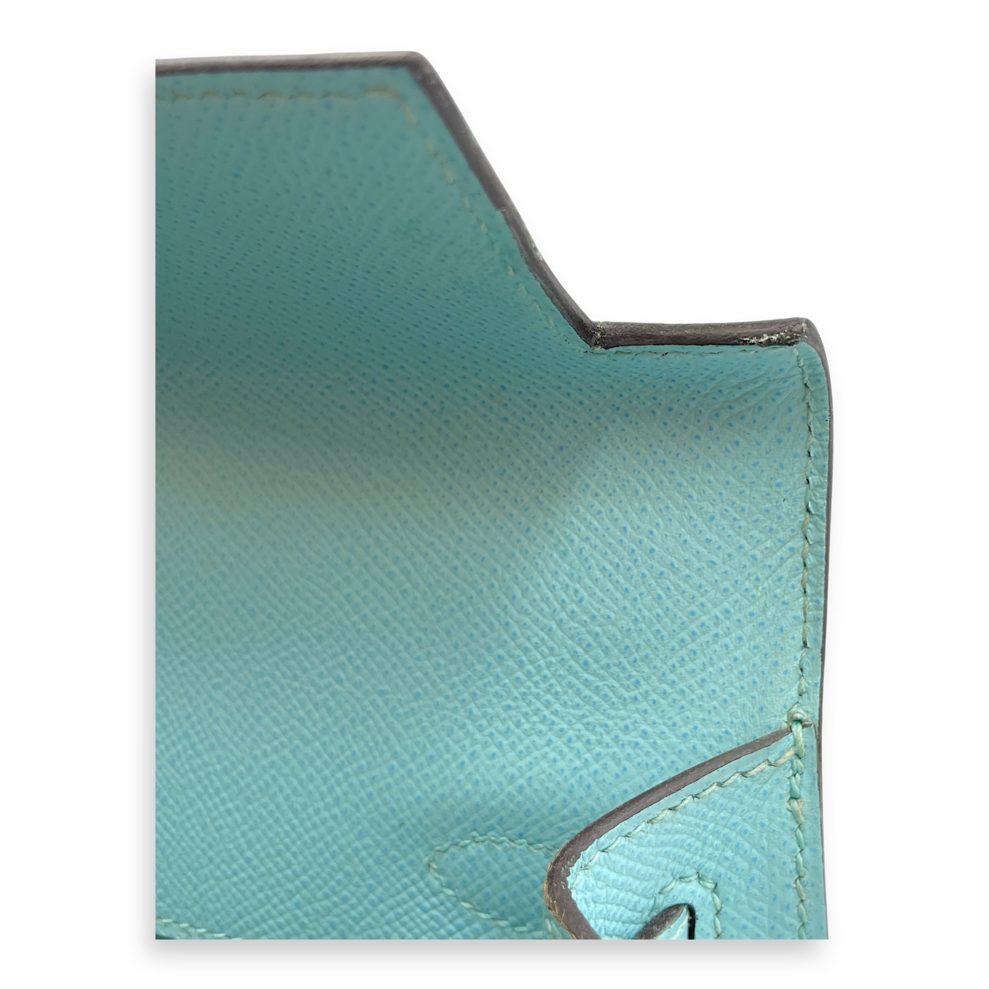 Sellier Kelly 28 Blue Atoll in Epsom, Gold hardware