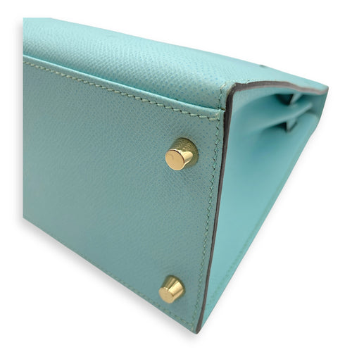 Sellier Kelly 28 Blue Atoll in Epsom, Gold hardware