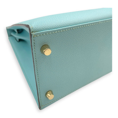Sellier Kelly 28 Blue Atoll in Epsom, Gold hardware