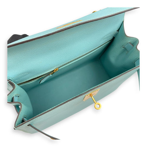 Sellier Kelly 28 Blue Atoll in Epsom, Gold hardware