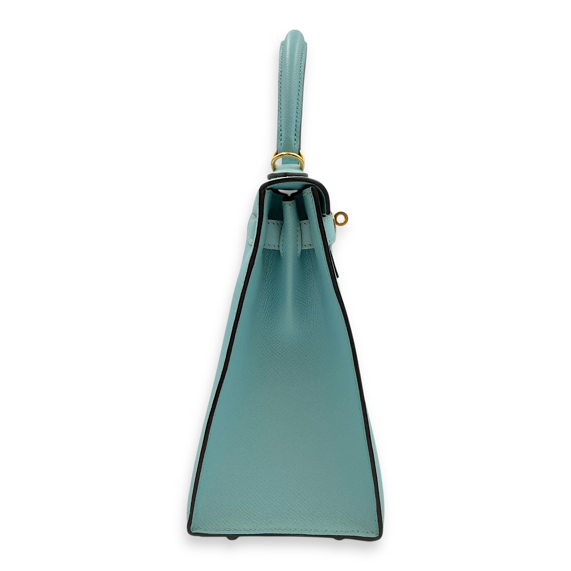 Sellier Kelly 28 Blue Atoll in Epsom, Gold hardware
