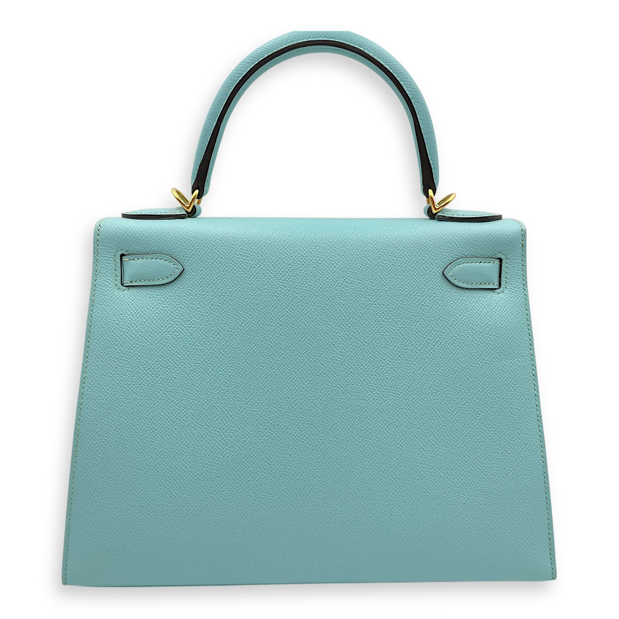 Sellier Kelly 28 Blue Atoll in Epsom, Gold hardware