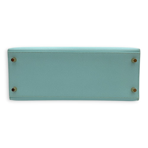 Sellier Kelly 28 Blue Atoll in Epsom, Gold hardware