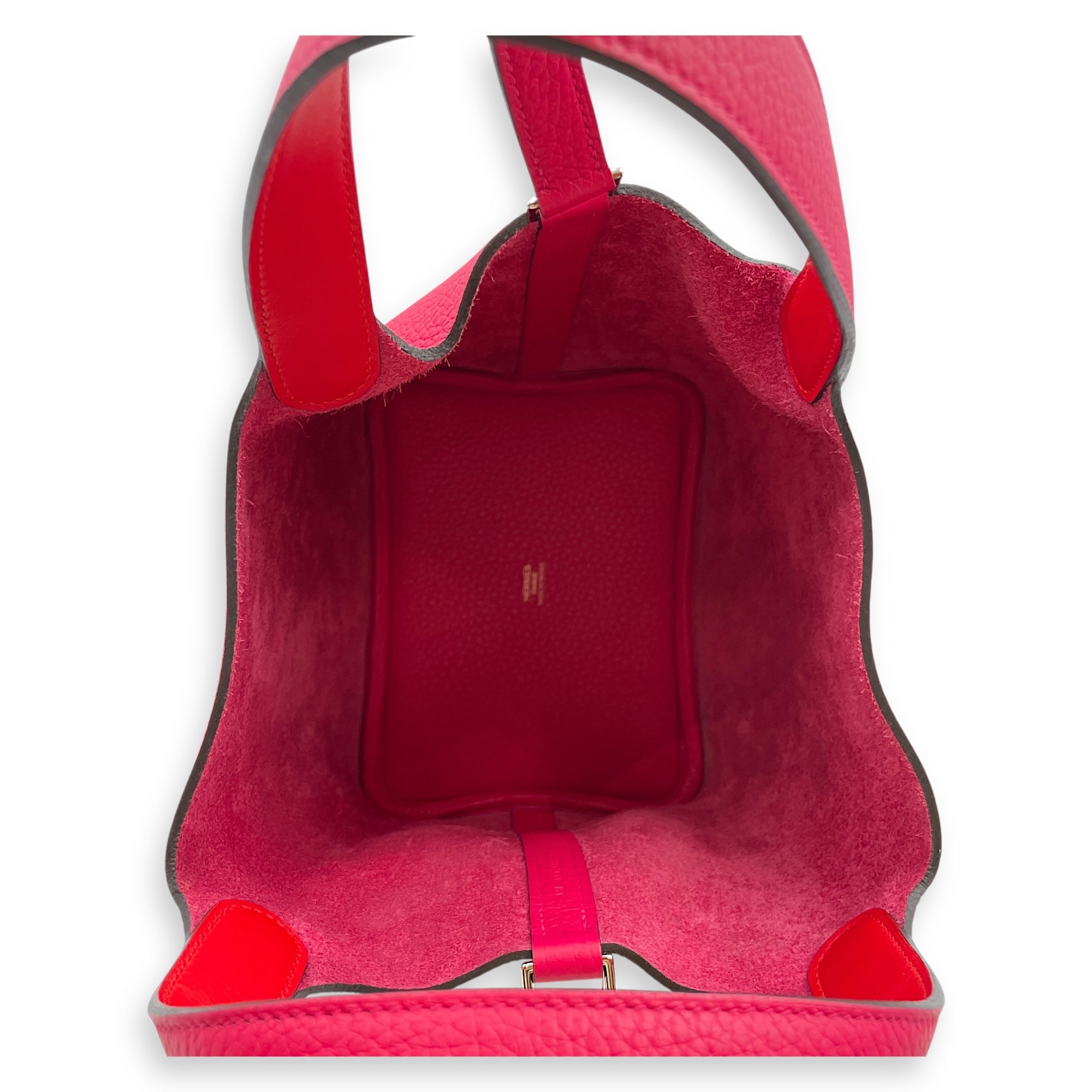 Picotin 18 Rose Mexico/Rouge De Coeur in Clemence/Swift, Palladium hardware