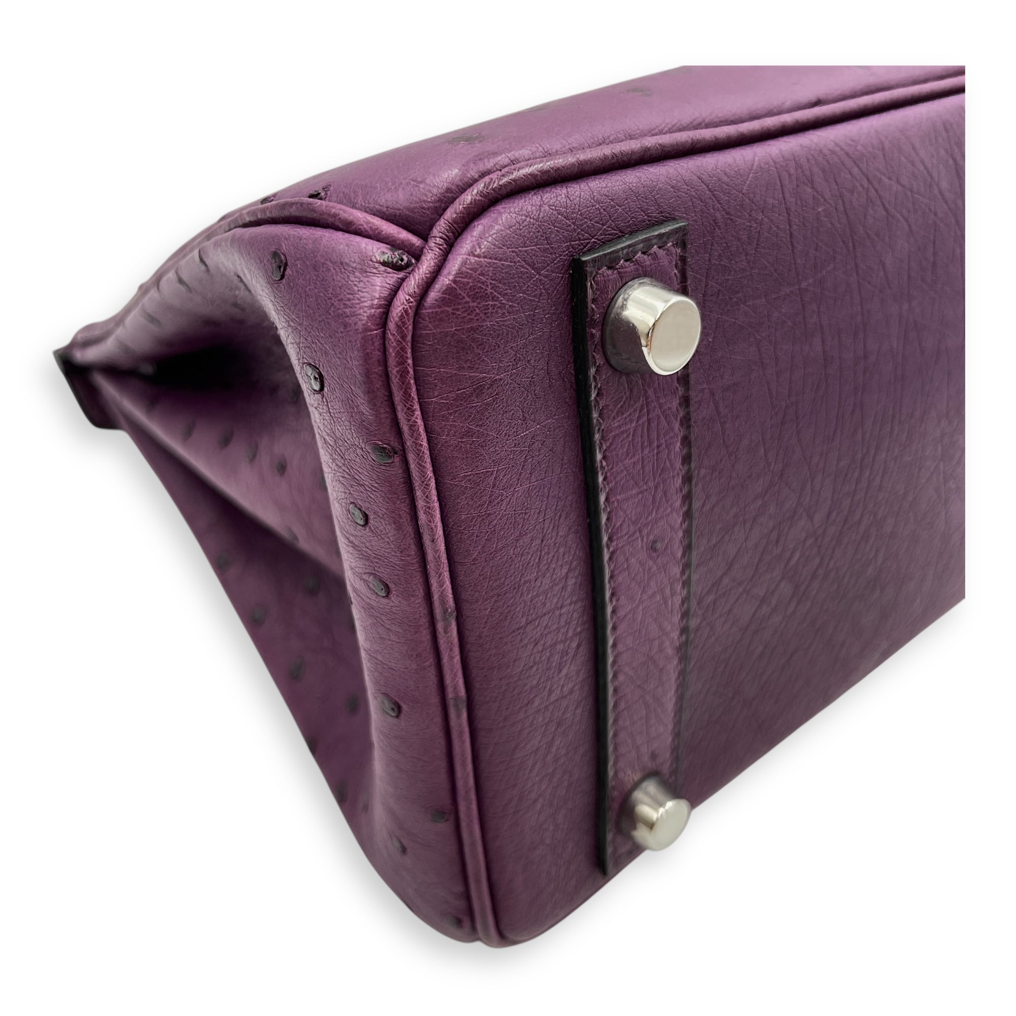 Birkin 25 Violine in Ostrich, Palladium hardware