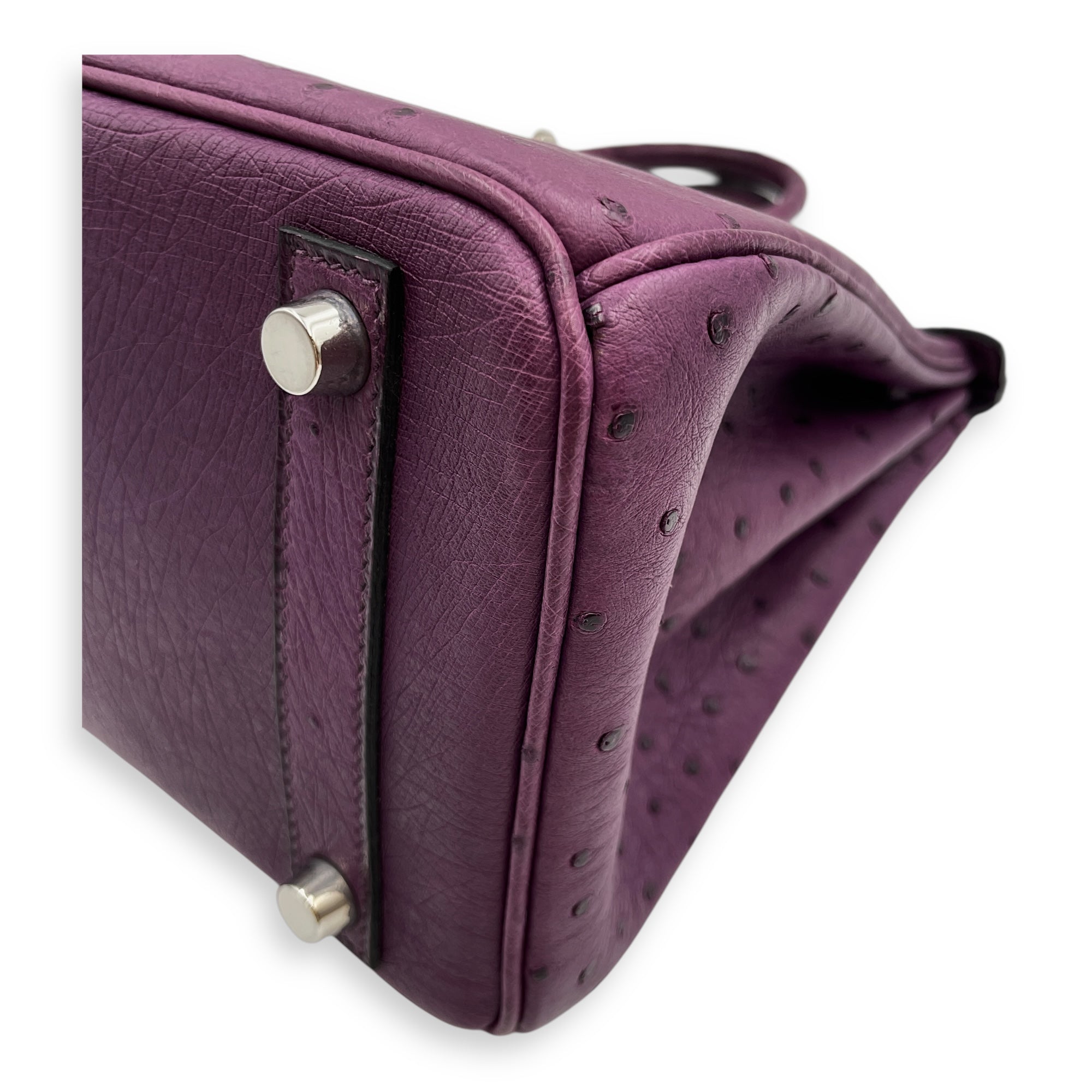 Birkin 25 Violine in Ostrich, Palladium hardware