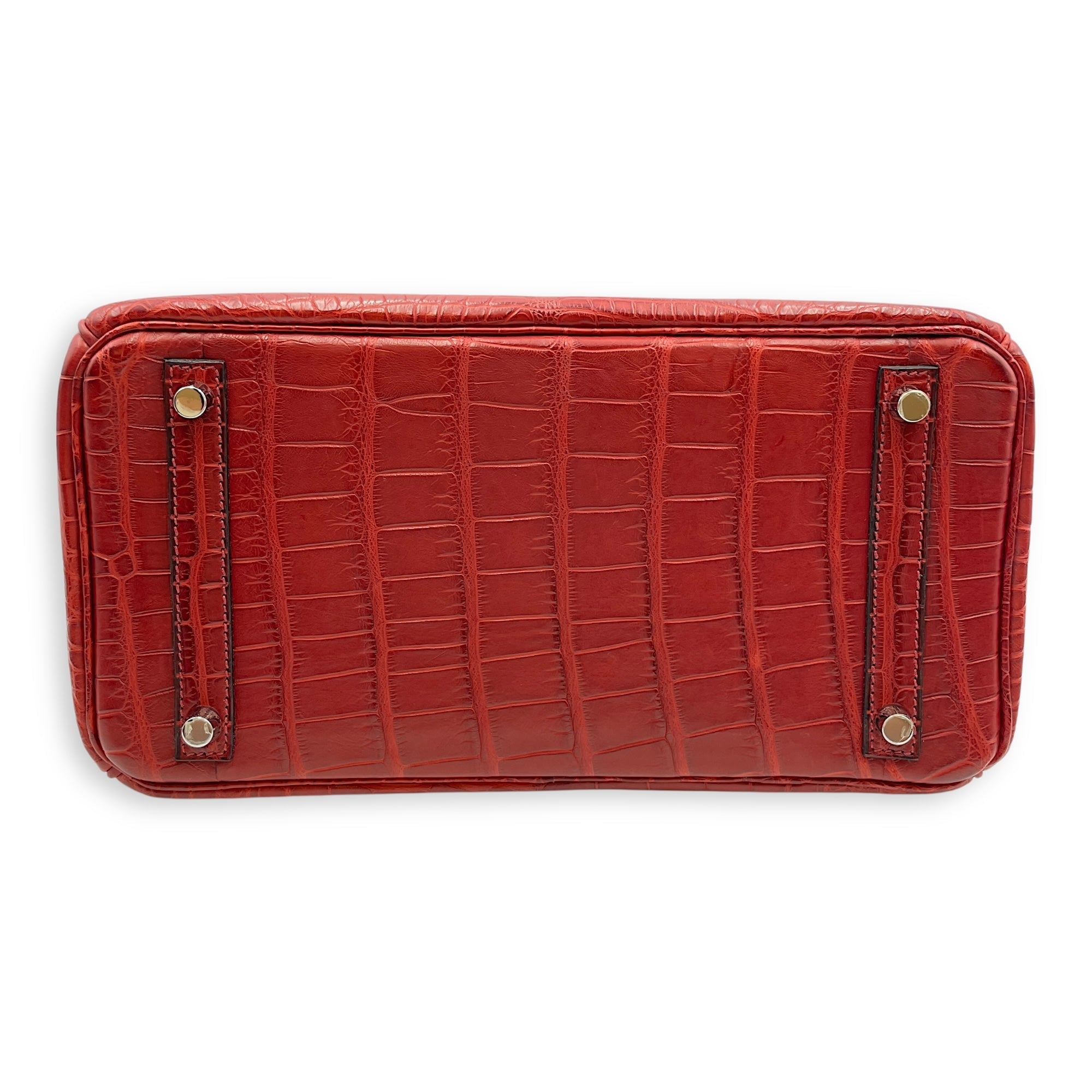Birkin 30 Rouge H in Matte Alligator Palladium hardware