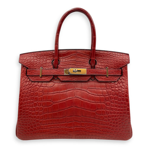 Birkin 30 Rouge H in Matte Alligator, Palladium hardware