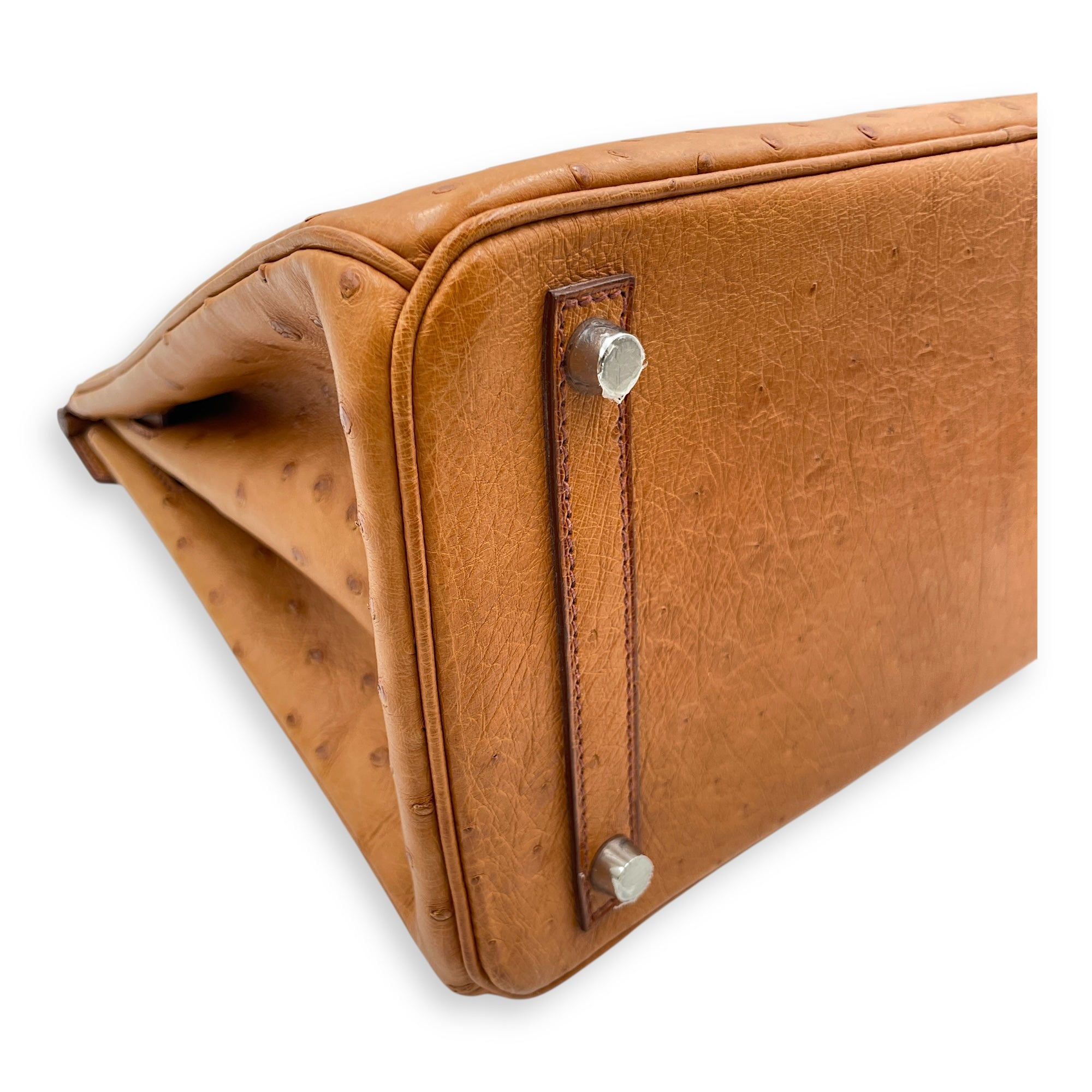 Birkin 30 Cognac in Ostrich, Palladium hardware