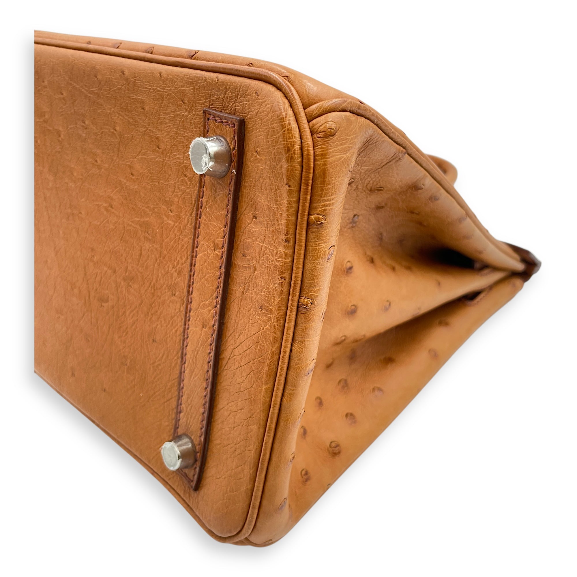 Birkin 30 Cognac in Ostrich, Palladium hardware