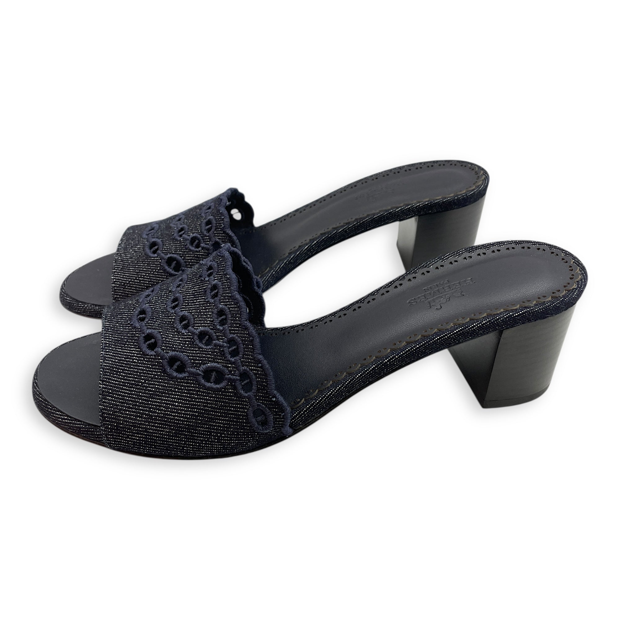 Gwladys 45 Sandal. Sz: 38 Denim Sandals in Toile