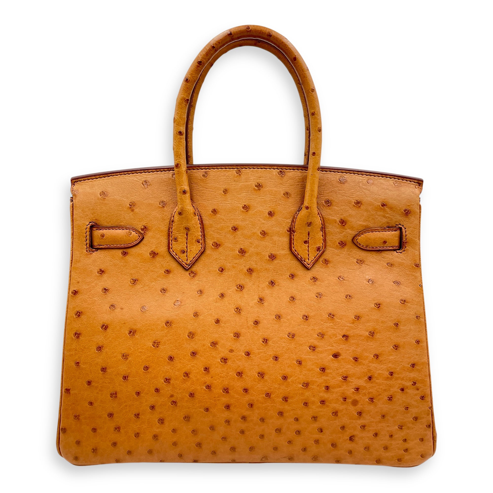 Birkin 30 Cognac in Ostrich, Palladium hardware
