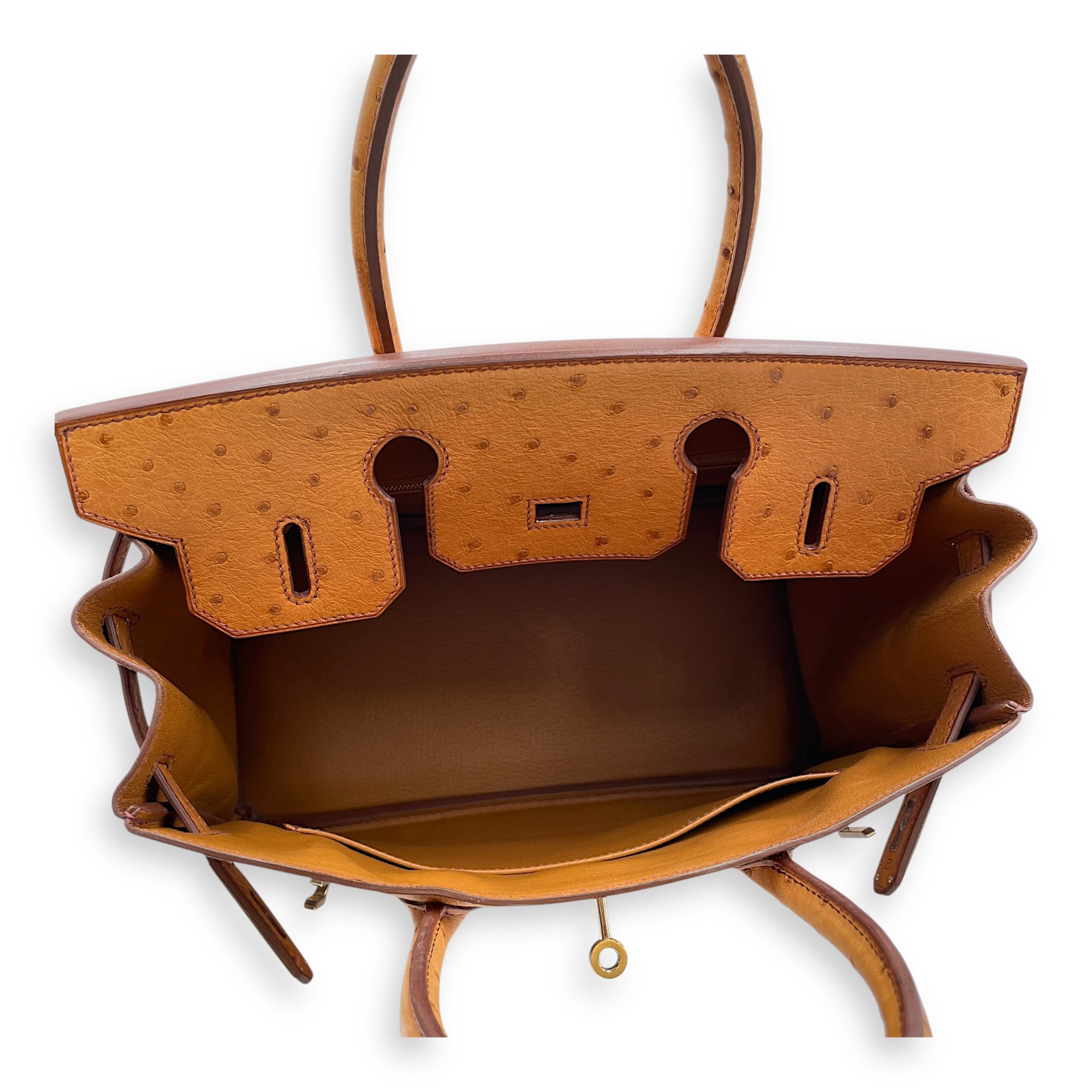 Birkin 30 Cognac in Ostrich, Palladium hardware