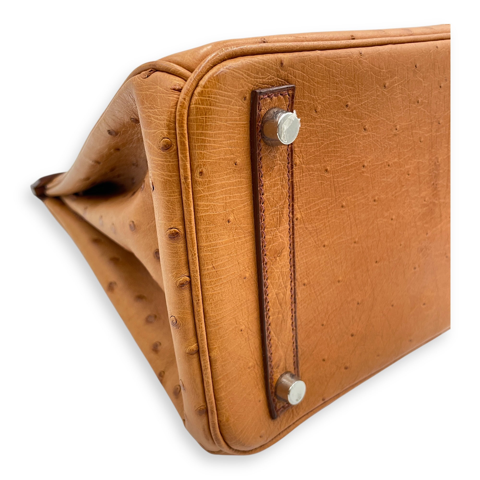 Birkin 30 Cognac in Ostrich, Palladium hardware