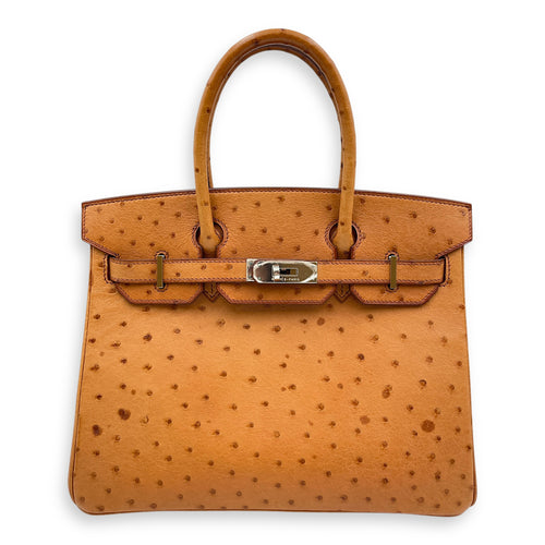 Birkin 30 Cognac in Ostrich, Palladium hardware