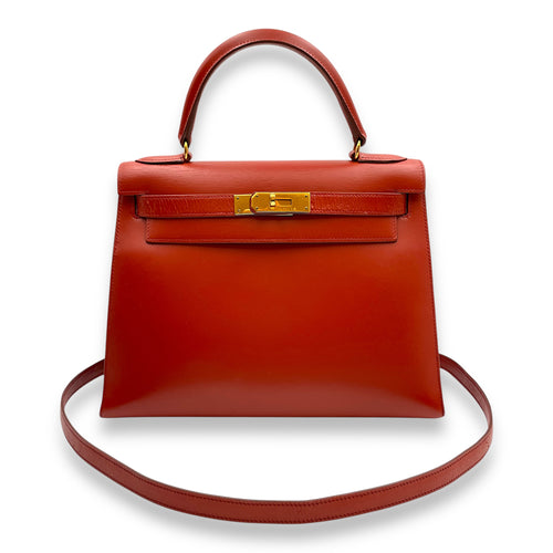 Sellier Kelly 28 Red in Box, Gold hardware