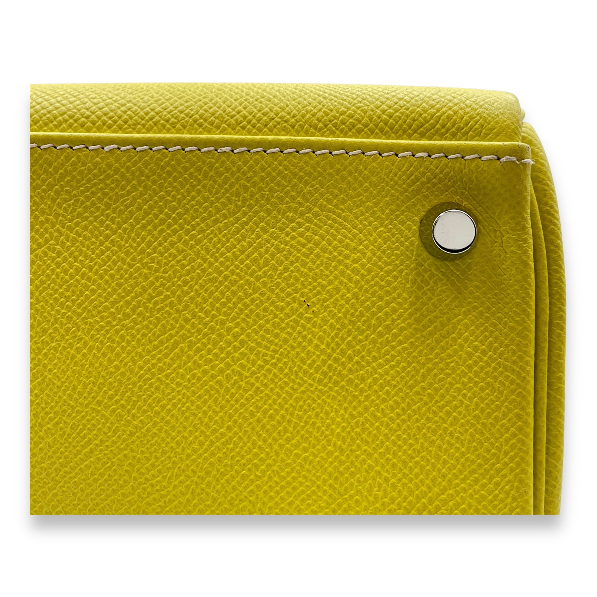 Kelly 28 Lime/Gris Perle in Epsom, Palladium hardware