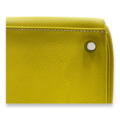 Kelly 28 Lime/Gris Perle in Epsom, Palladium hardware