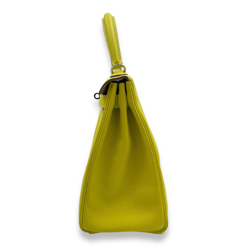 Kelly 28 Lime/Gris Perle in Epsom, Palladium hardware