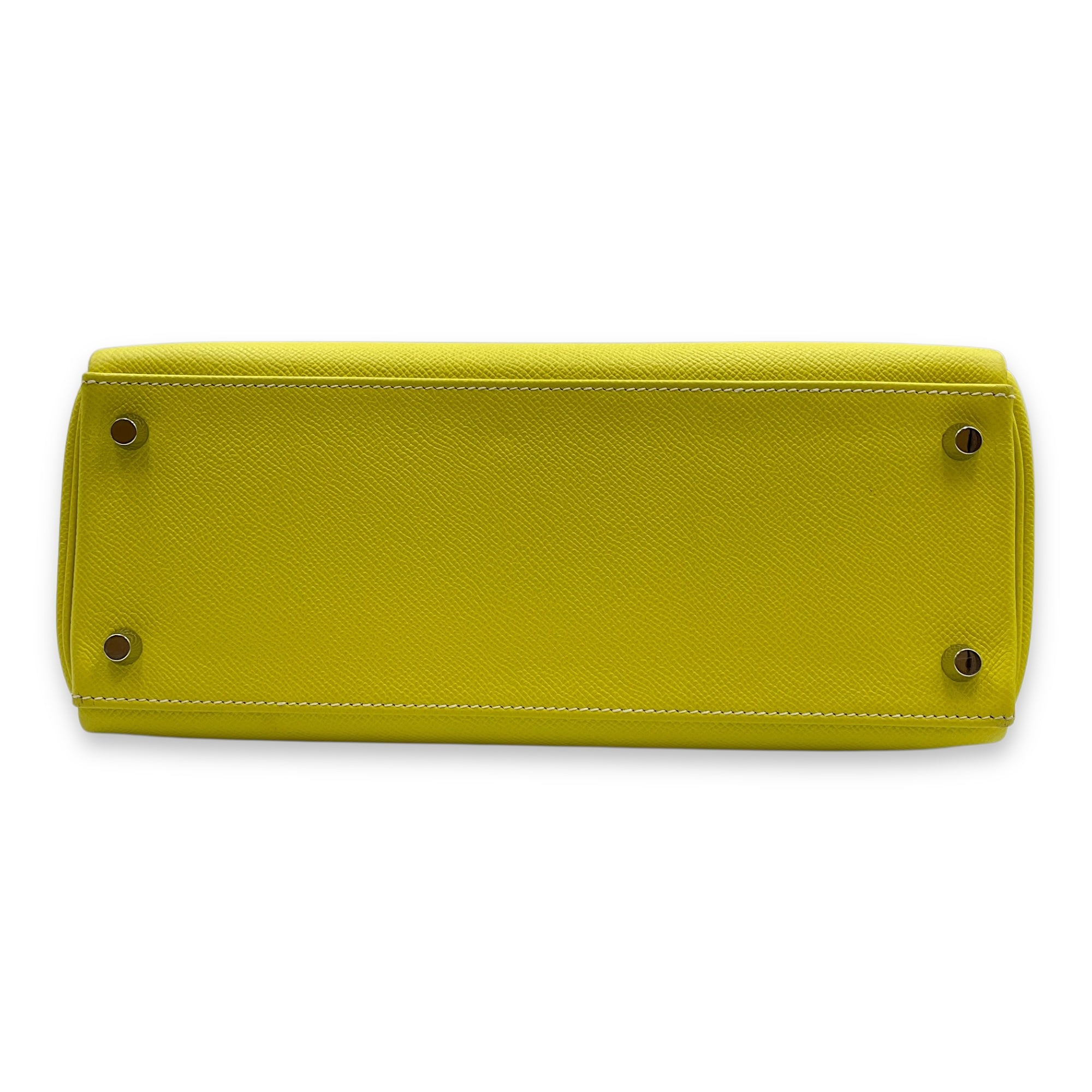 Kelly 28 Lime/Gris Perle in Epsom, Palladium hardware