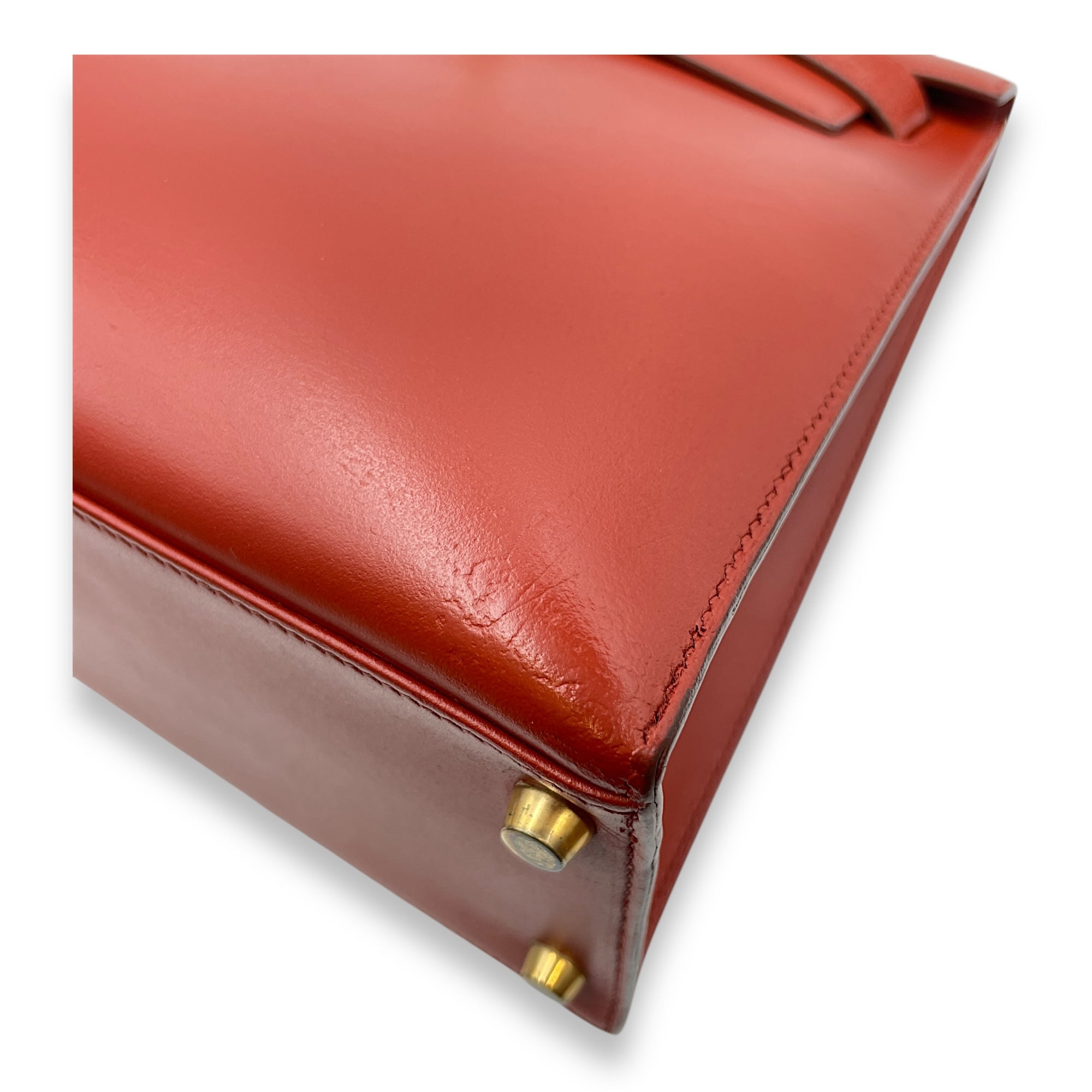 Sellier Kelly 28 Red in Box, Gold hardware
