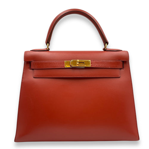 Sellier Kelly 28 Red in Box Gold hardware