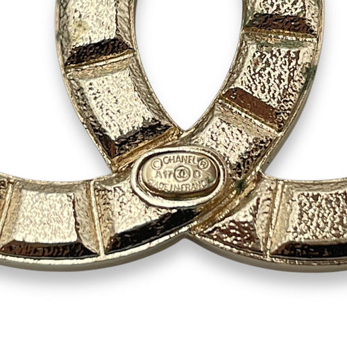 Studded CC Gold Brooch, Gold hardware