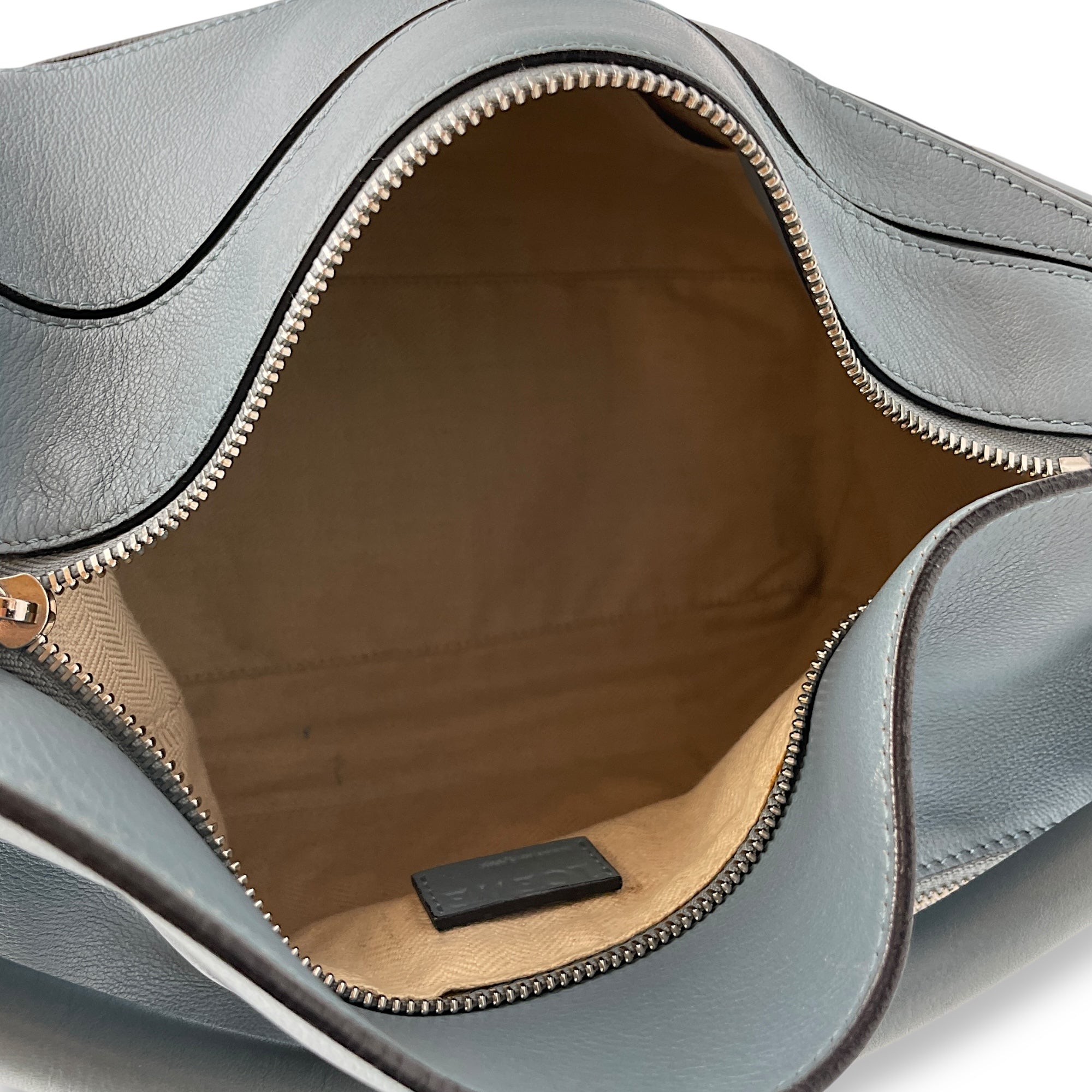 Puzzle Bag Medium Blue Shoulder Bag in Calfskin, Silver hardware