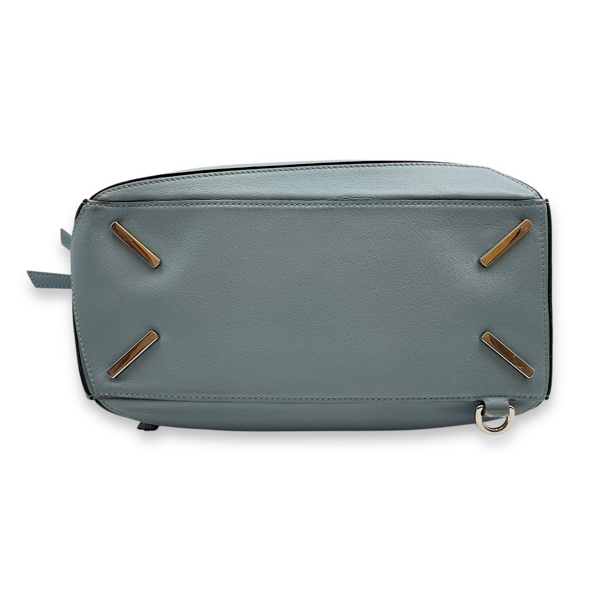 Puzzle Bag Medium Blue Shoulder Bag in Calfskin, Silver hardware