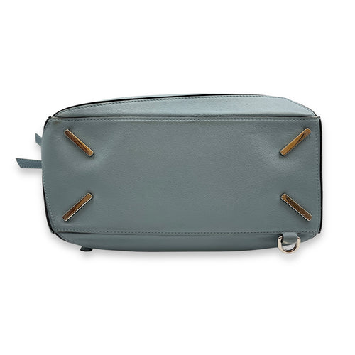 Puzzle Bag Medium Blue Shoulder Bag in Calfskin, Silver hardware