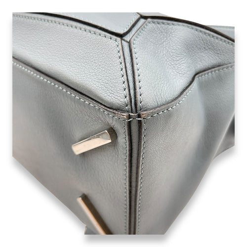 Puzzle Bag Medium Blue Shoulder Bag in Calfskin, Silver hardware