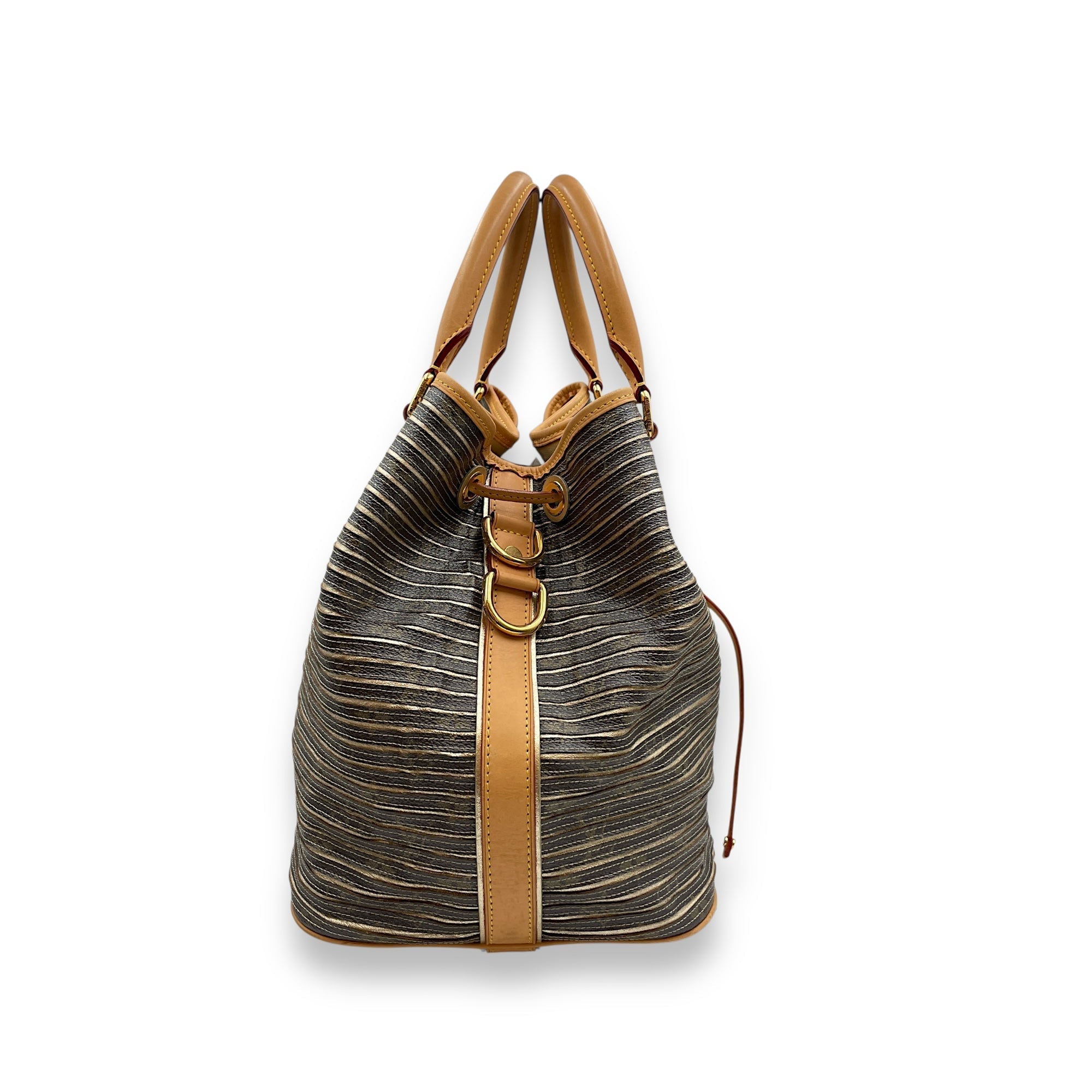 Limited Edition Peche Monogram Eden Neo Grey/Metallic Gold Bucket Bag in Canvas Gold hardware CL2506-13418 3