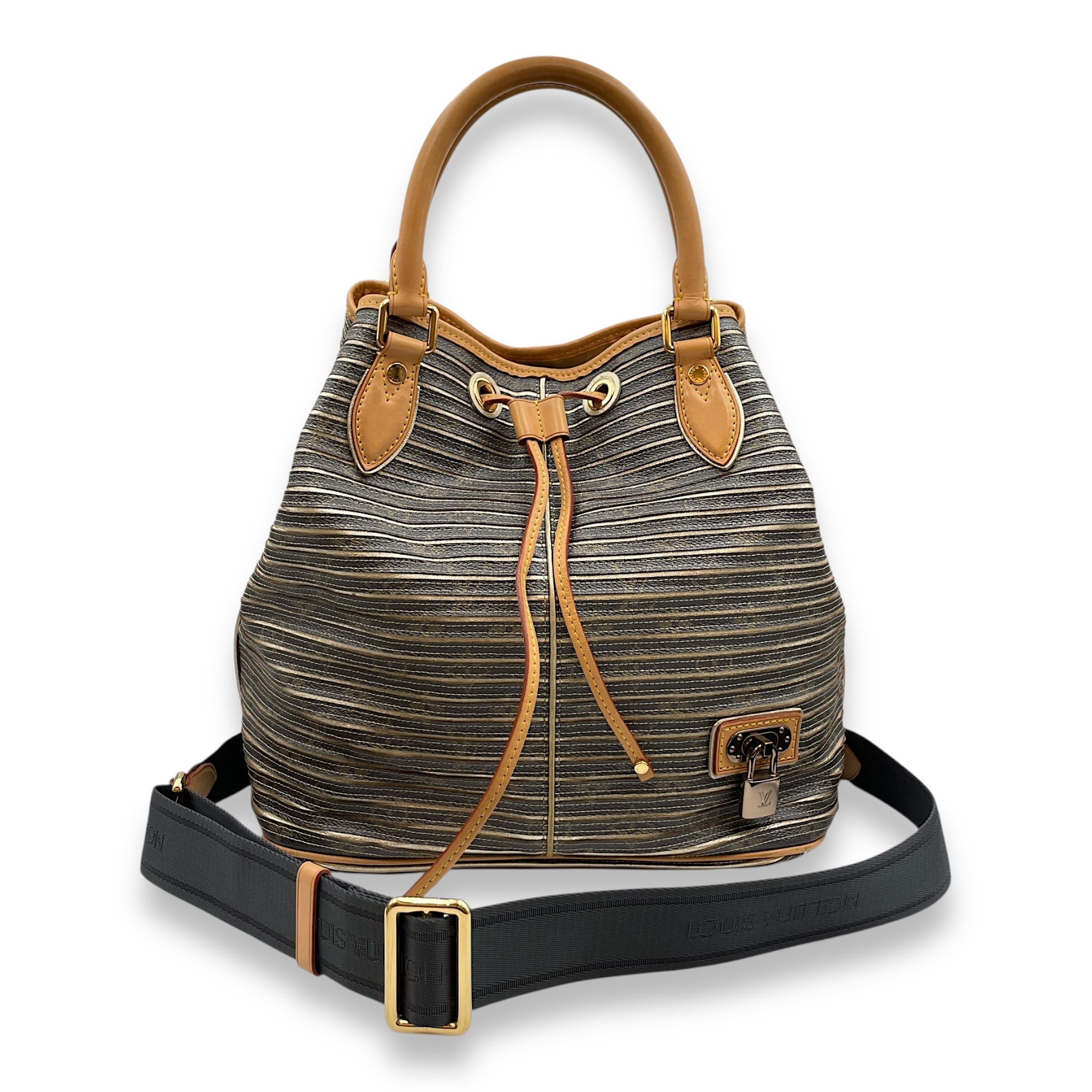 Limited Edition Peche Monogram Eden Neo Grey/Metallic Gold Bucket Bag in Canvas Gold hardware CL2506-13418 11