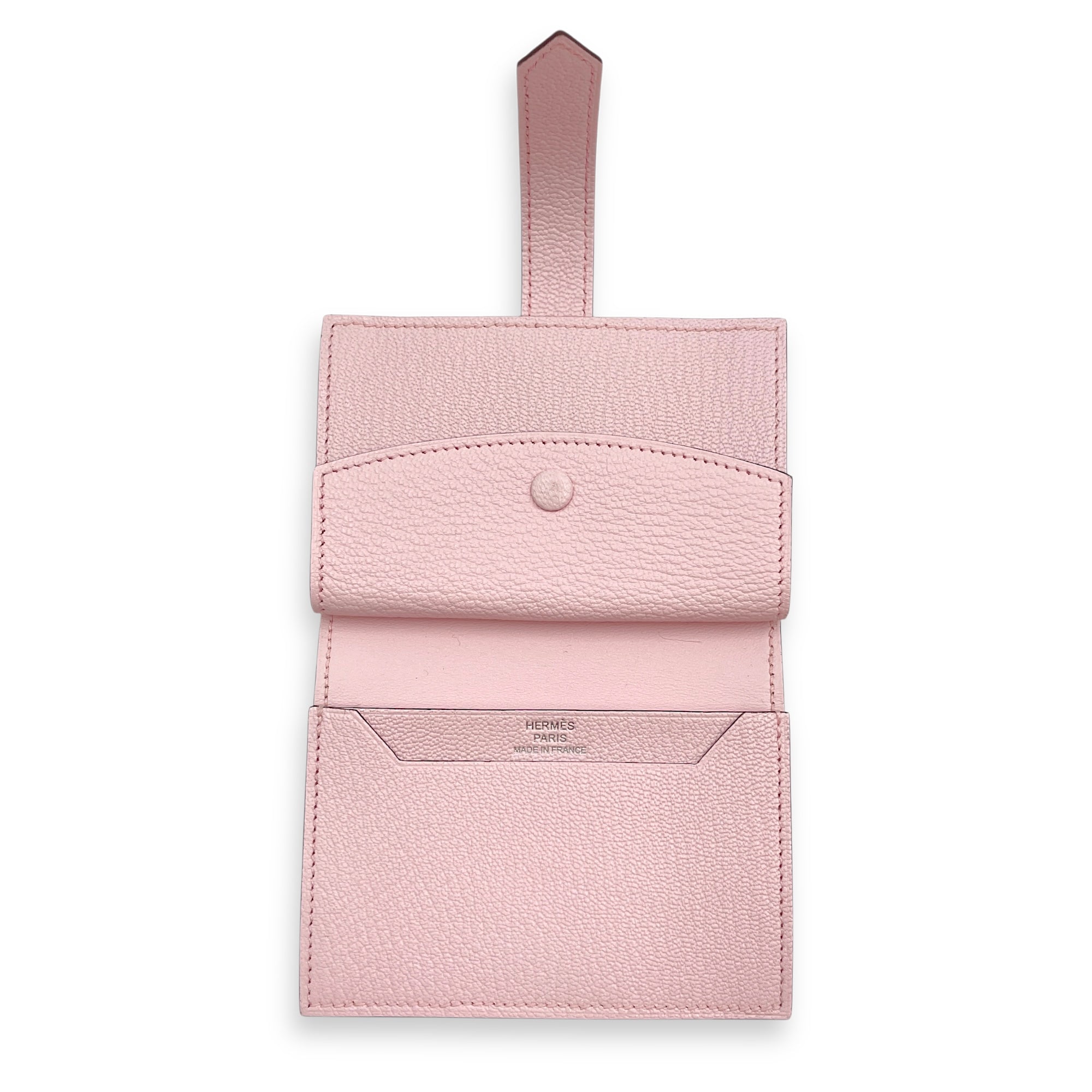 Bearn Mini Rose Sakura Wallet in Chevre Mysore, Palladium hardware