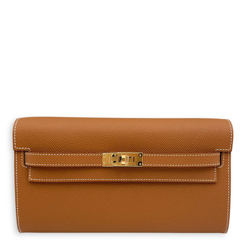 Kelly To Go Gold Crossbody Bag in Epsom, Gold hardware