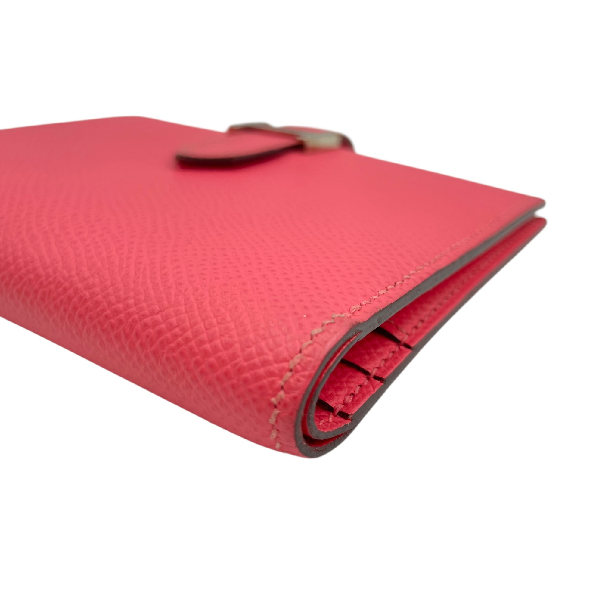 Bearn Compact Rose Azalee Wallet in Epsom, Palladium hardware