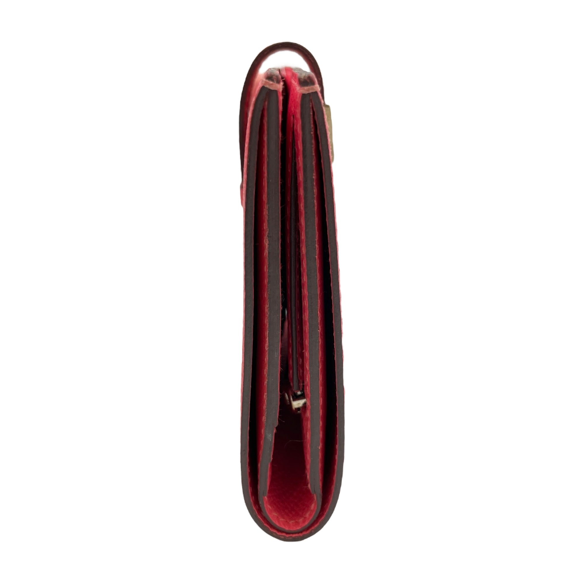 Bearn Compact Rose Azalee Wallet in Epsom, Palladium hardware